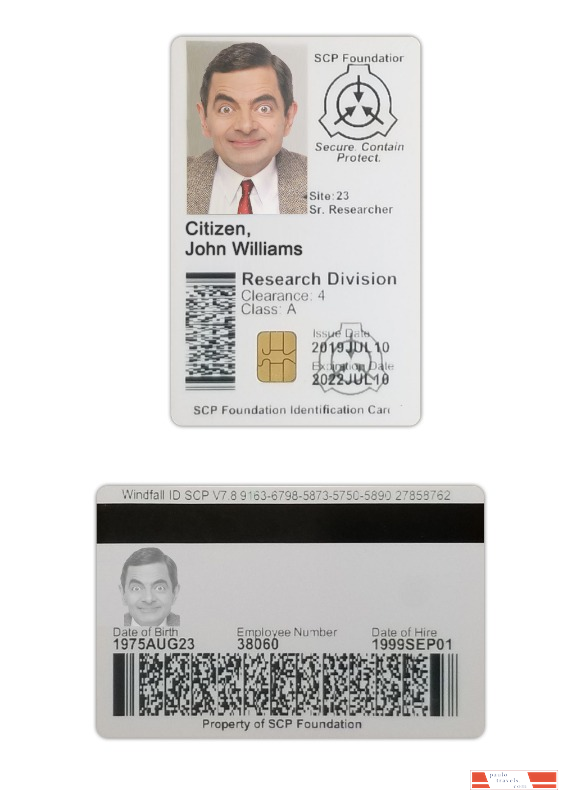 USA SCP ID card